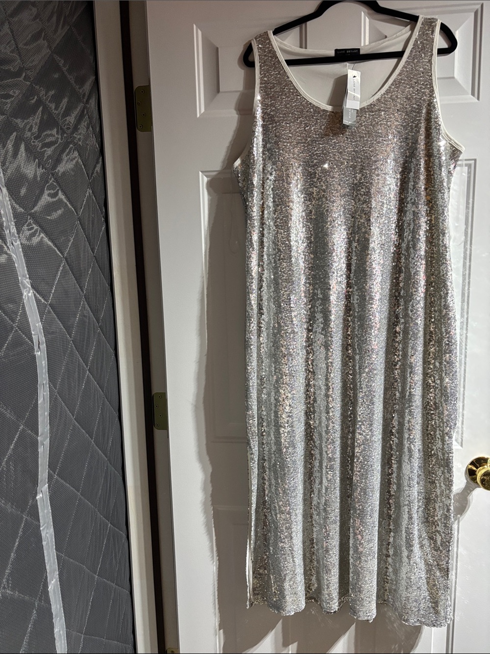 Lane Bryant Silver Sequin Maxi Dress